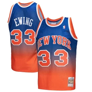 Resistente Delicioso Fácil de llevar Patrick Ewing New York Knicks 1991/92 Hardwood Classics Fadeaway Swingman Player Jersey Orange/Royal