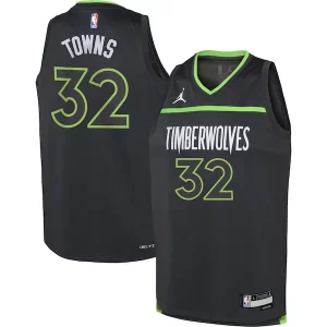 Resistente Fácil de llevar Karl Anthony Towns Minnesota Timberwolves Jordan Brand Youth Swingman Jersey Statement Edition Black