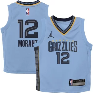 Resistente Ja Morant Memphis Grizzlies Jordan Brand Preschool 2022/23 Statement Edition Jersey Light Blue