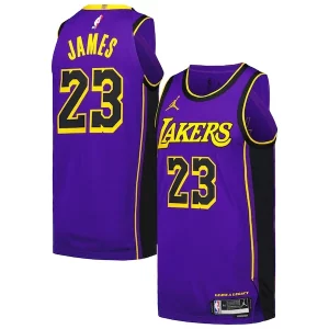 Resistente LeBron James Los Angeles Lakers Jordan Brand Authentic Player Jersey Statement Edition Purple