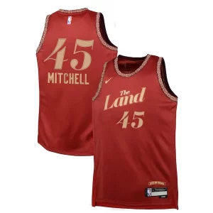 Resistente Maravilloso Original Donovan Mitchell Cleveland Cavaliers Nike Youth Swingman Replica Jersey City Edition Wine