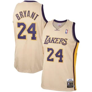 Robusto Estupendo Men's Los Angeles Lakers Kobe Bryant Gold 2008 09 Hardwood Classics Authentic Player Jersey