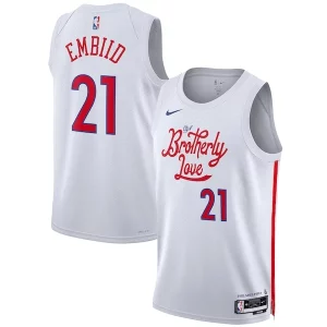 Robusto Genial Joel Embiid Philadelphia 76ers Nike Unisex 2022/23 Swingman Jersey City Edition White