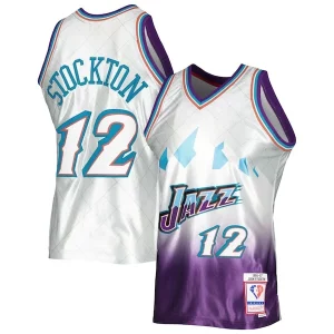 Robusto Genial John Stockton Utah Jazz 1996/97 Hardwood Classics 75th Anniversary Swingman Jersey Platinum