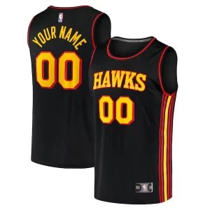Robusto Increíble Atlanta Hawks Youth Custom Fast Break Replica Jersey Black Statement Edition