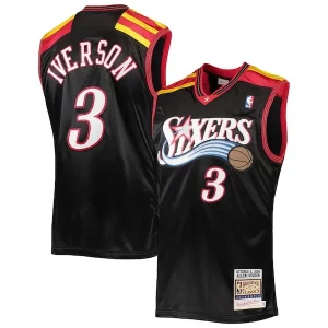 Robusto Lujoso Allen Iverson Philadelphia 76ers 2006 Hardwood Classics Authentic Jersey Black/Red/White