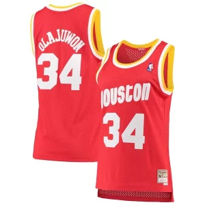 Sofisticado Hermoso Encantador Hakeem Olajuwon Houston Rockets Women's 1993/94 Hardwood Classics Swingman Jersey Red/Navy