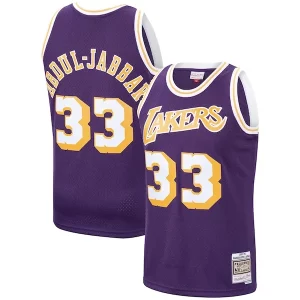 Sofisticado Ideal Kareem Abdul Jabbar Los Angeles Lakers Hardwood Classics Swingman Jersey Purple/Gold