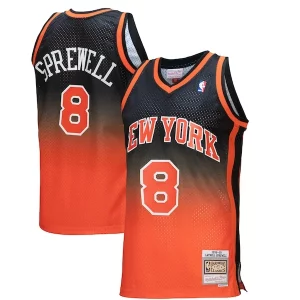Sofisticado Práctico Maravilloso Latrell Sprewell New York Knicks 1998/99 Hardwood Classics Fadeaway Swingman Player Jersey Orange/Black