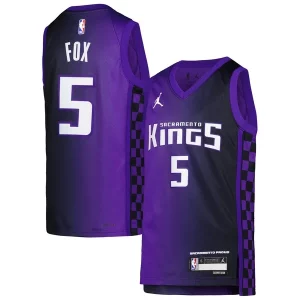 Único Atractivo De'Aaron Fox Sacramento Kings Jordan Brand Youth Swingman Jersey Statement Edition Purple
