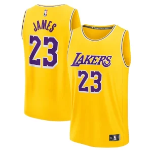 Único Exquisito LeBron James Los Angeles Lakers Youth Fast Break Replica Player Jersey Icon Edition Gold
