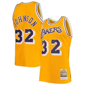 Único Exquisito Magic Johnson Los Angeles Lakers 1984/85 Hardwood Classics Authentic Jersey Gold/Purple