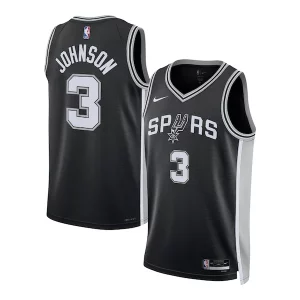 Único Keldon Johnson San Antonio Spurs Nike Unisex Swingman Jersey Icon Edition Black/White