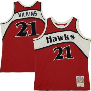 Único Magnífico Dominique Wilkins Atlanta Hawks 1986/87 Hardwood Classics Off Court Swingman Jersey Red