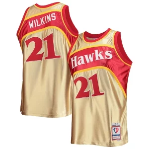 Único Original Elegante Dominique Wilkins Atlanta Hawks 75th Anniversary 1986/87 Hardwood Classics Swingman Jersey Gold