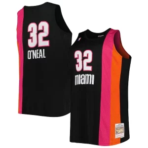 Único Shaquille O'Neal Miami Heat Big & Tall Hardwood Classics 2005/06 Swingman Jersey Black