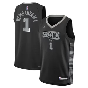 Único Victor Wembanyama San Antonio Spurs Jordan Brand Youth Swingman Jersey Statement Edition Black