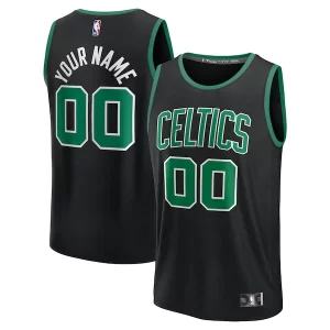 Fantástico Bonito Práctico Boston Celtics Youth Custom Fast Break Jersey Black Statement Edition/Kelly Green/White