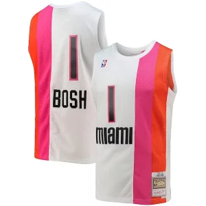 Versátil Chris Bosh Miami Heat 2001/02 Hardwood Classics Swingman Jersey White