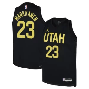 Versátil Chulo Lauri Markkanen Utah Jazz Jordan Brand Youth Swingman Jersey Statement Edition Black
