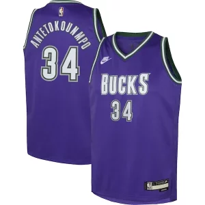 Versátil Comodo Chulo Giannis Antetokounmpo Milwaukee Bucks Nike Youth 2022/23 Swingman Jersey Purple Classic Edition