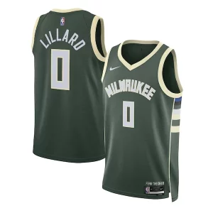 Versátil Damian Lillard Milwaukee Bucks Nike Unisex Swingman Jersey Icon Edition Hunter Green