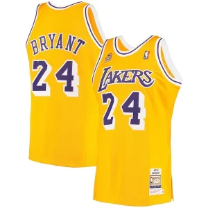 Versátil Fantástico Clásico Men's Los Angeles Lakers Kobe Bryant Gold 2007 Hardwood Classics Authentic Jersey
