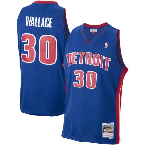 Versátil Lujoso Rasheed Wallace Detroit Pistons 2003/04 Hardwood Classics Swingman Jersey Royal