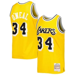 Versátil Shaquille O'Neal Los Angeles Lakers 1996/97 Hardwood Classics Off Court Swingman Jersey Yellow