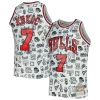 Versátil Toni Kukoc Chicago Bulls 1997/98 Hardwood Classics Doodle Swingman Jersey White